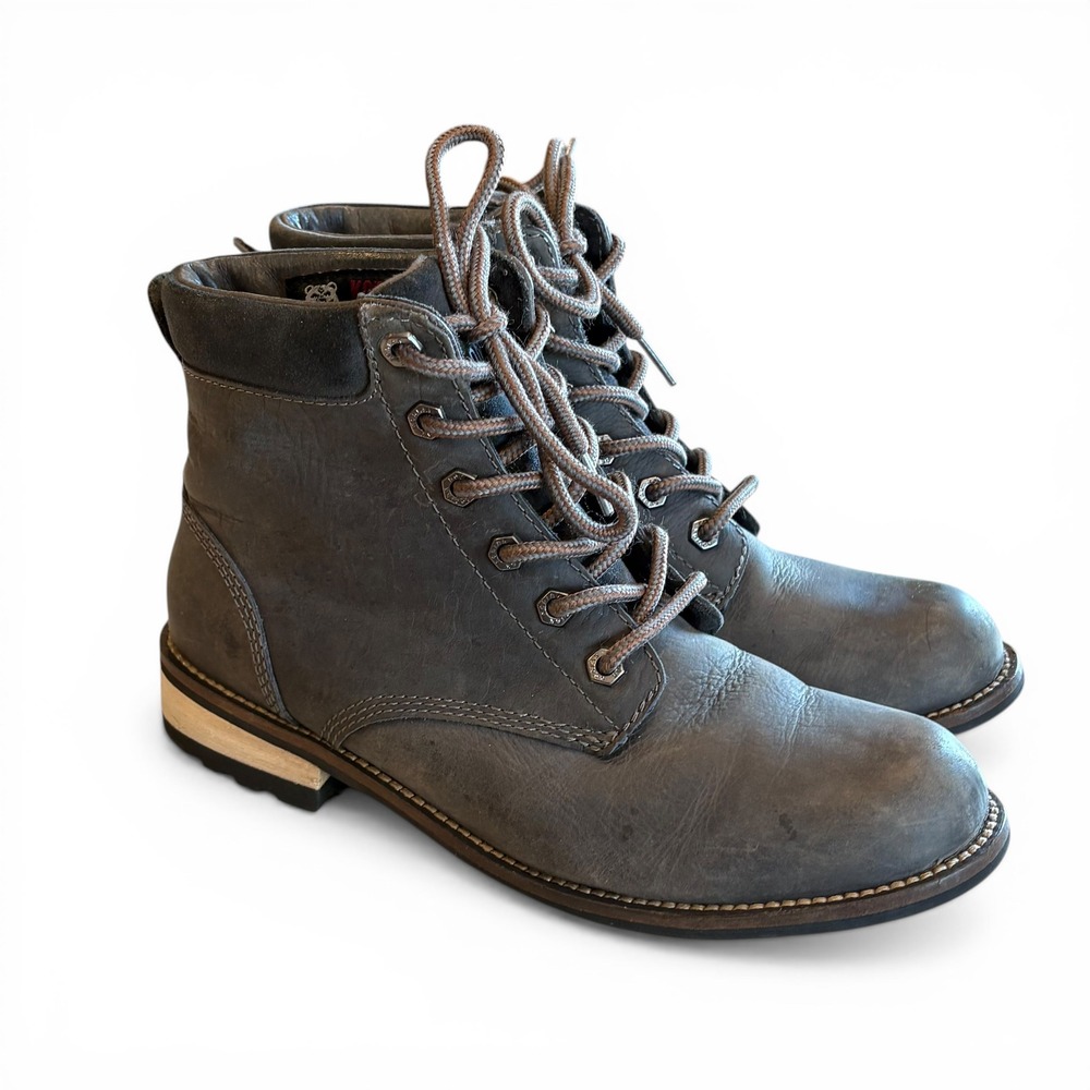Kodiak Magog Men's Grey Leather Lace Up Ankle Work Boots Size 9 US